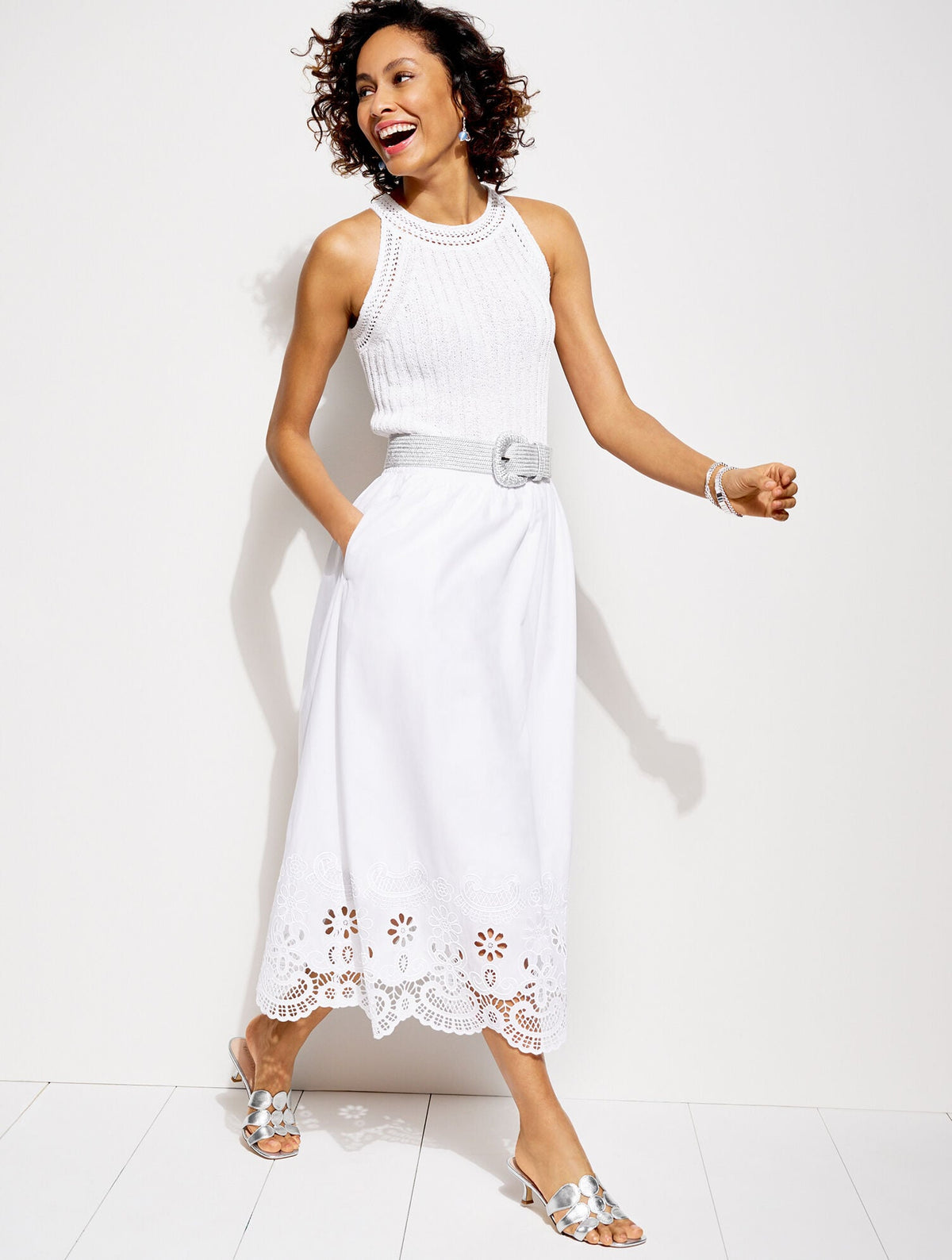 STRETCH WOVEN RAFFIA BELT | Talbots