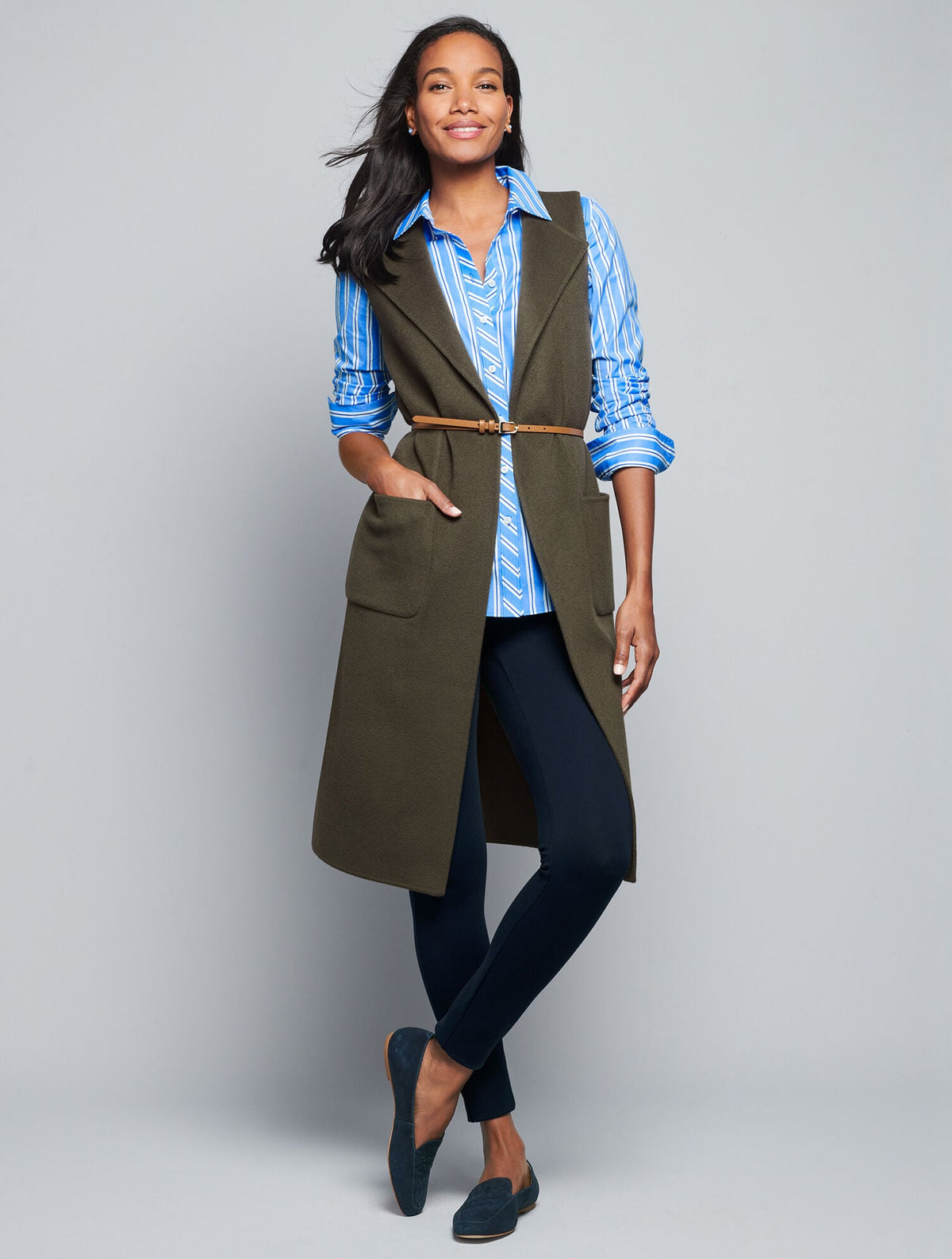SLIM LEATHER BELT | Talbots