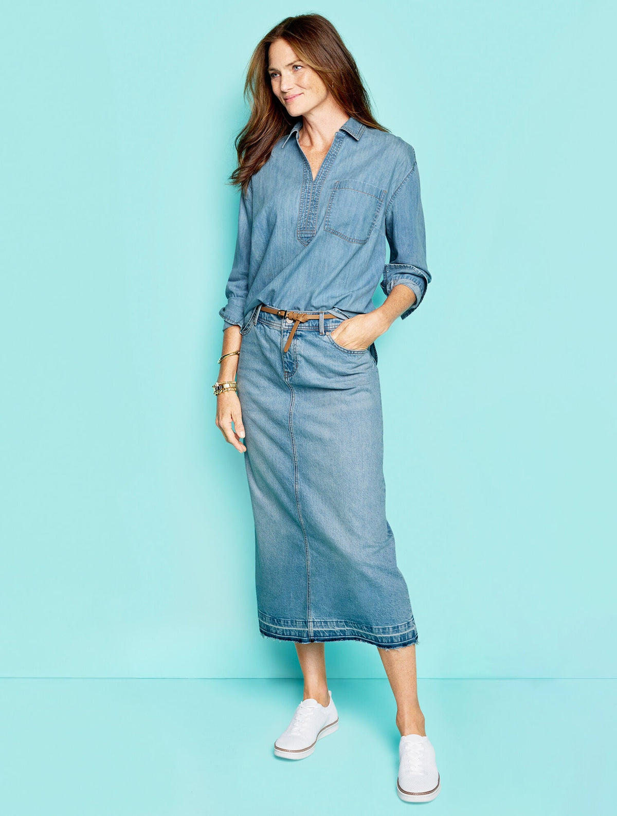 SLIM LEATHER BELT | Talbots