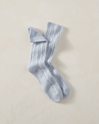 CASHMERE BLEND CABLE KNIT SOCKS | Talbots
