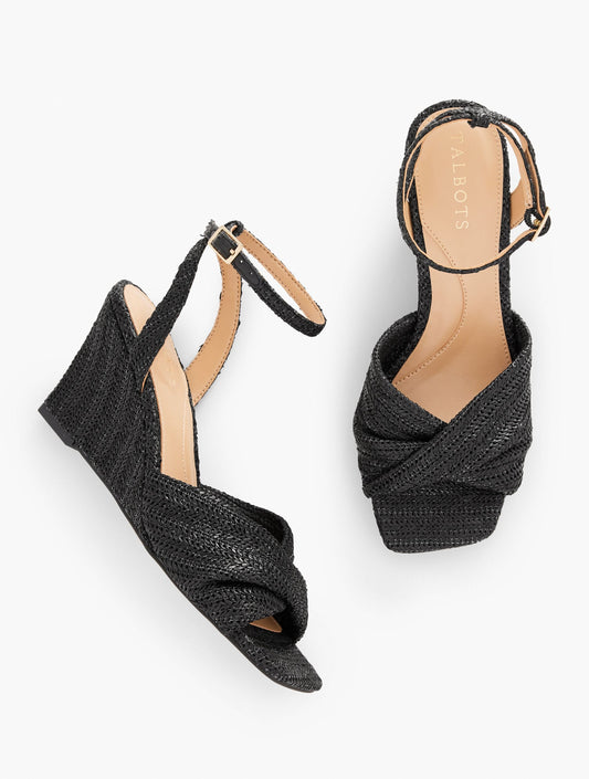ANYA TWIST RAFFIA WEDGES | Talbots