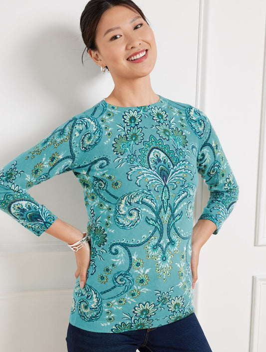 AUDREY CASHMERE SWEATER - IMPERIAL FLORAL | Talbots