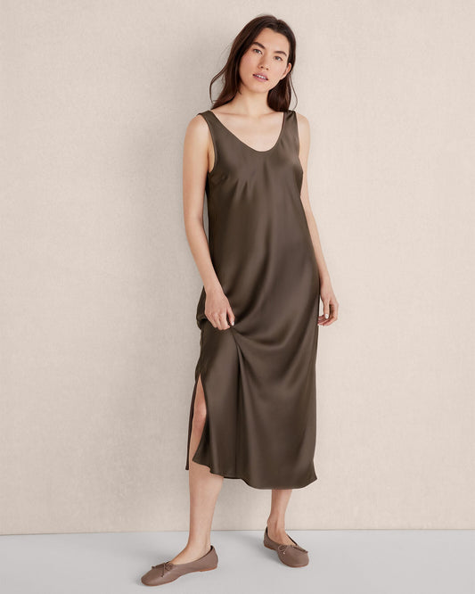 FLOWY BIAS CUT MIDI DRESS | Talbots
