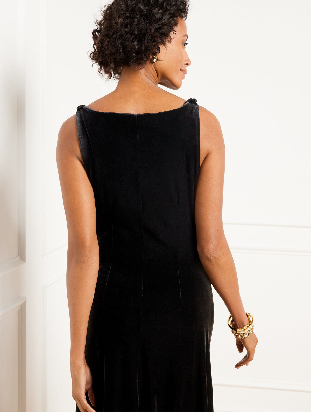 VELVET DRAPED MIDI DRESS | Talbots