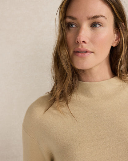TUXEDO STRIPE FUNNEL NECK PULLOVER | Talbots