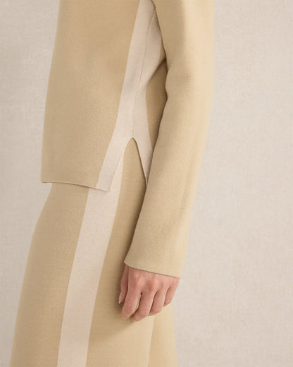 TUXEDO STRIPE FUNNEL NECK PULLOVER | Talbots