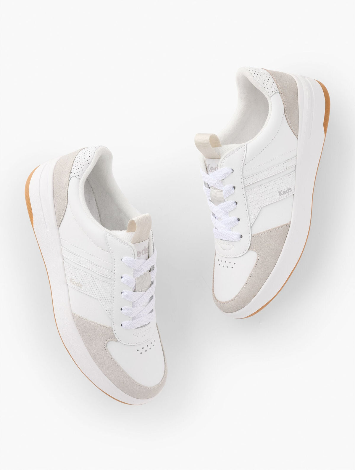 KEDS® COURT II LEATHER SUEDE SNEAKERS | Talbots