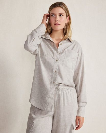 DRAPEY WOOL BUTTON DOWN TOP | Talbots