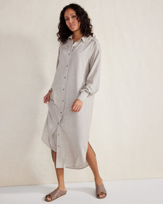 DRAPEY WOOL BUTTON DOWN DRESS | Talbots