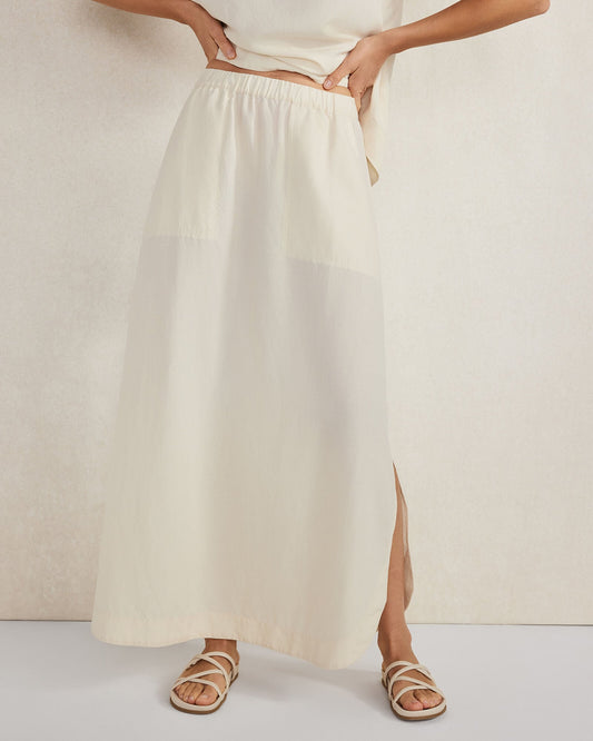 LINEN BLEND MAXI SHIRTTAIL SKIRT | Talbots