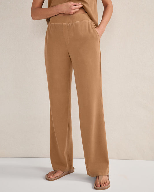 ORGANIC COTTON INTERLOCK BOOT CUT PANTS | Talbots