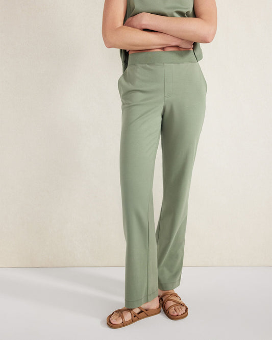 ORGANIC COTTON INTERLOCK BOOT CUT PANTS | Talbots
