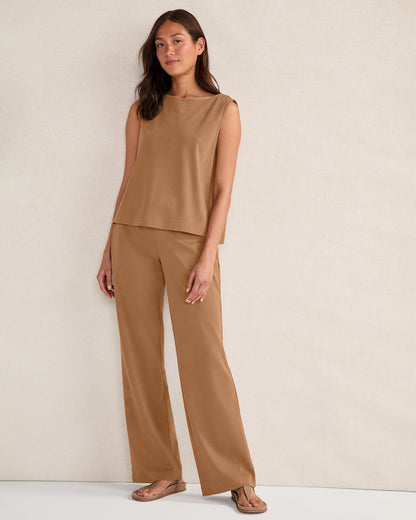 ORGANIC COTTON INTERLOCK SLEEVELESS TOP | Talbots