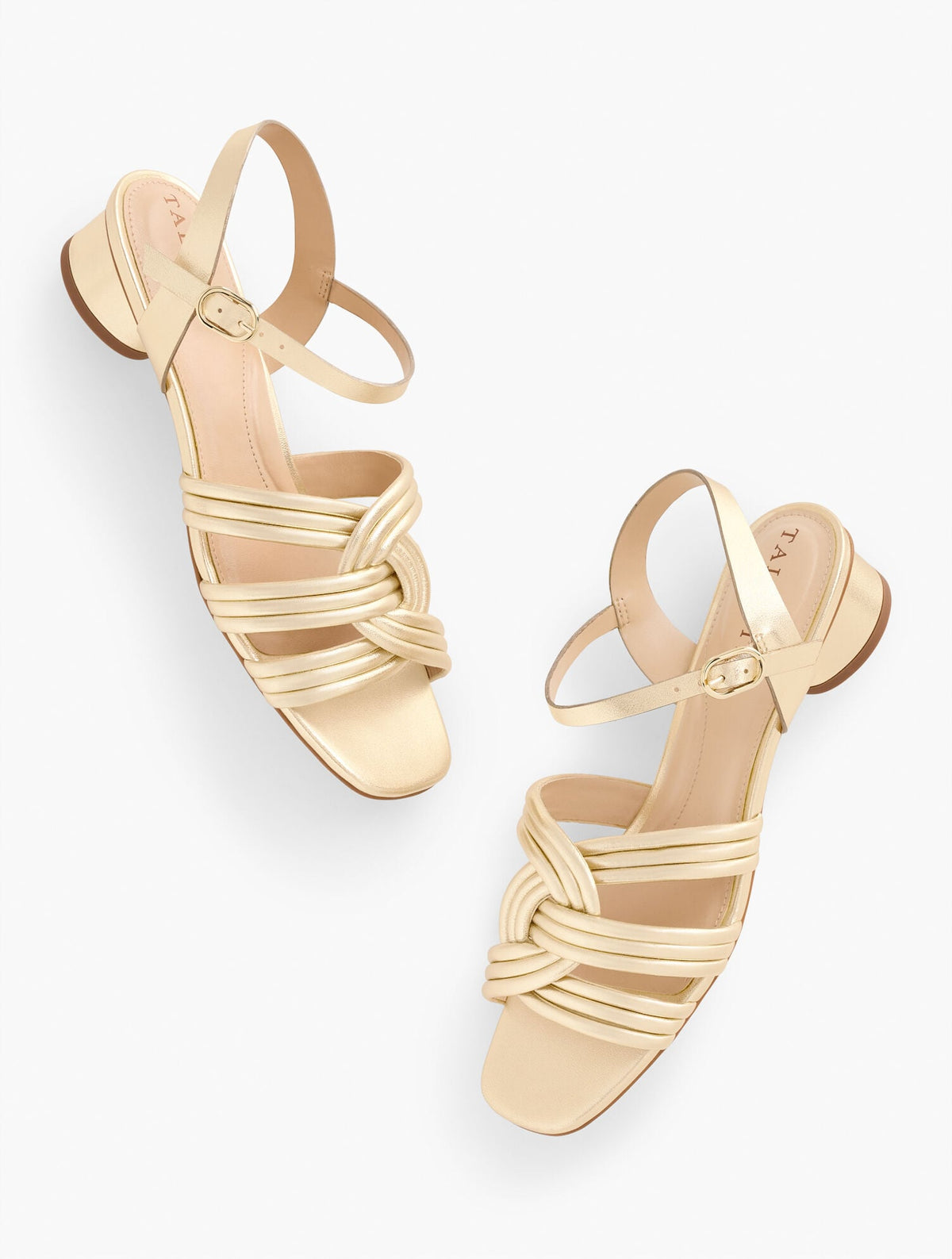 ADINA NAPPA BLOCK HEEL SANDALS - METALLIC | Talbots