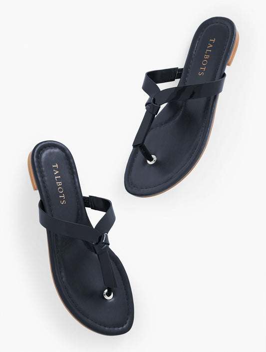 CAMY KNOT SOFT PATENT FLIP FLOPS | Talbots