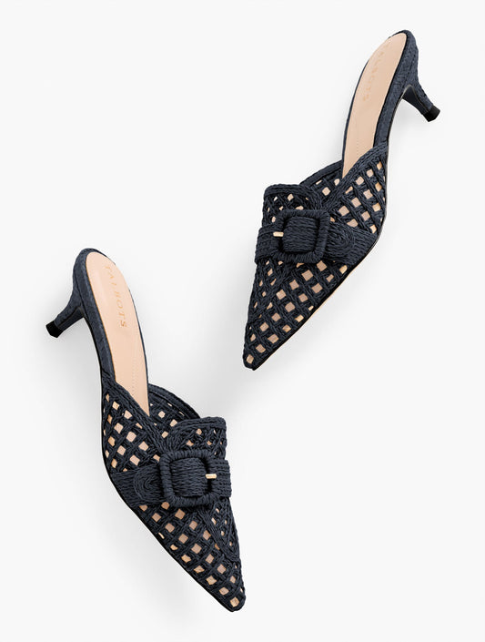 SYLVIE WOVEN RAFFIA MULES | Talbots