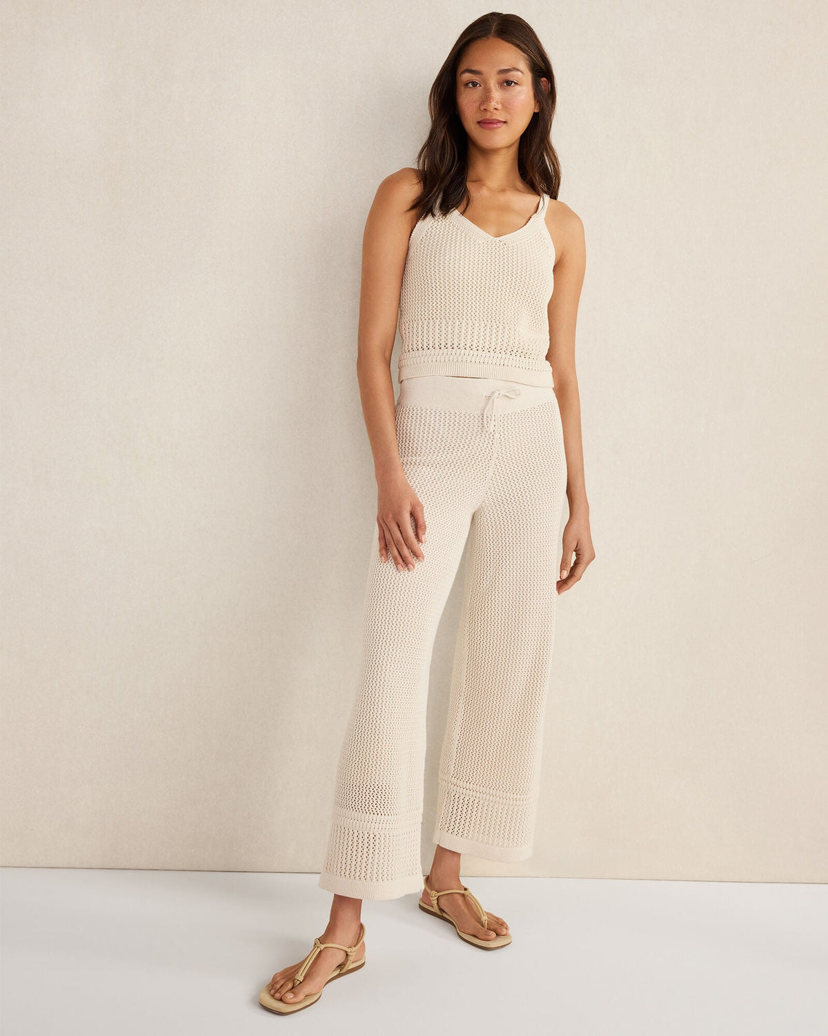 ORGANIC COTTON MIXED STITCH PANTS | Talbots