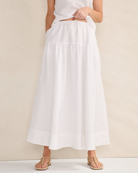 LINEN TIERED MAXI SKIRT | Talbots