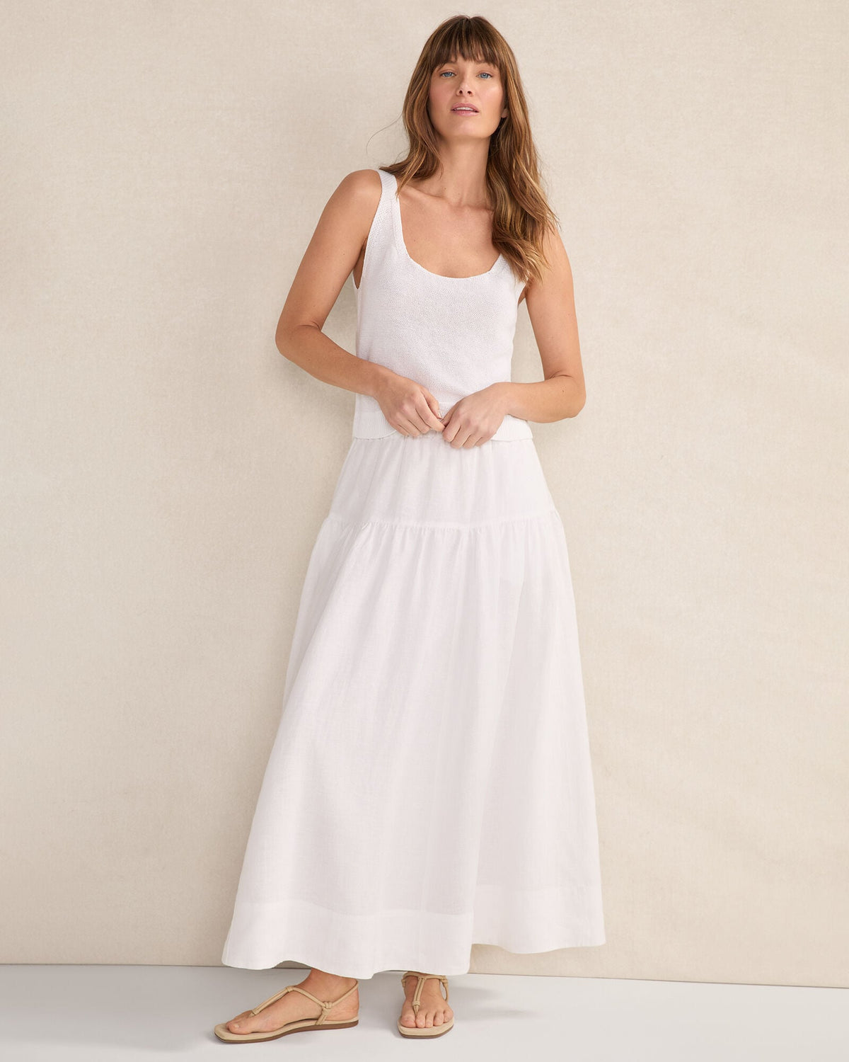 LINEN TIERED MAXI SKIRT | Talbots