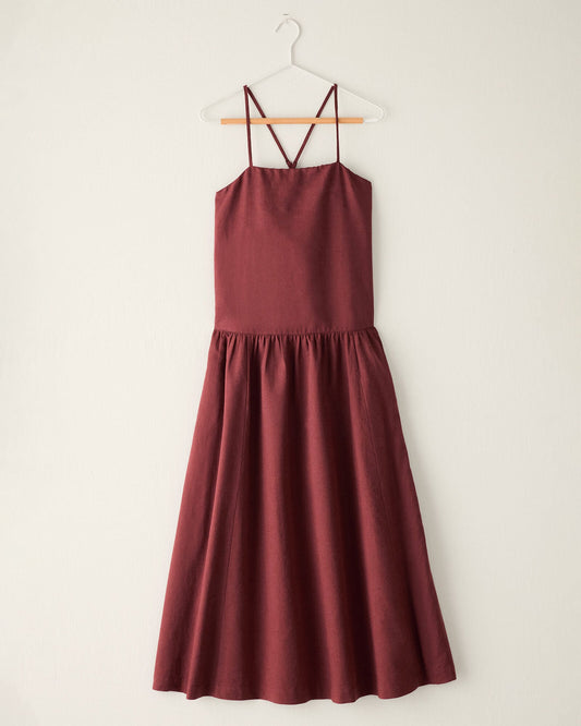 ORGANIC COTTON LINEN DROP WAIST MAXI DRESS | Talbots