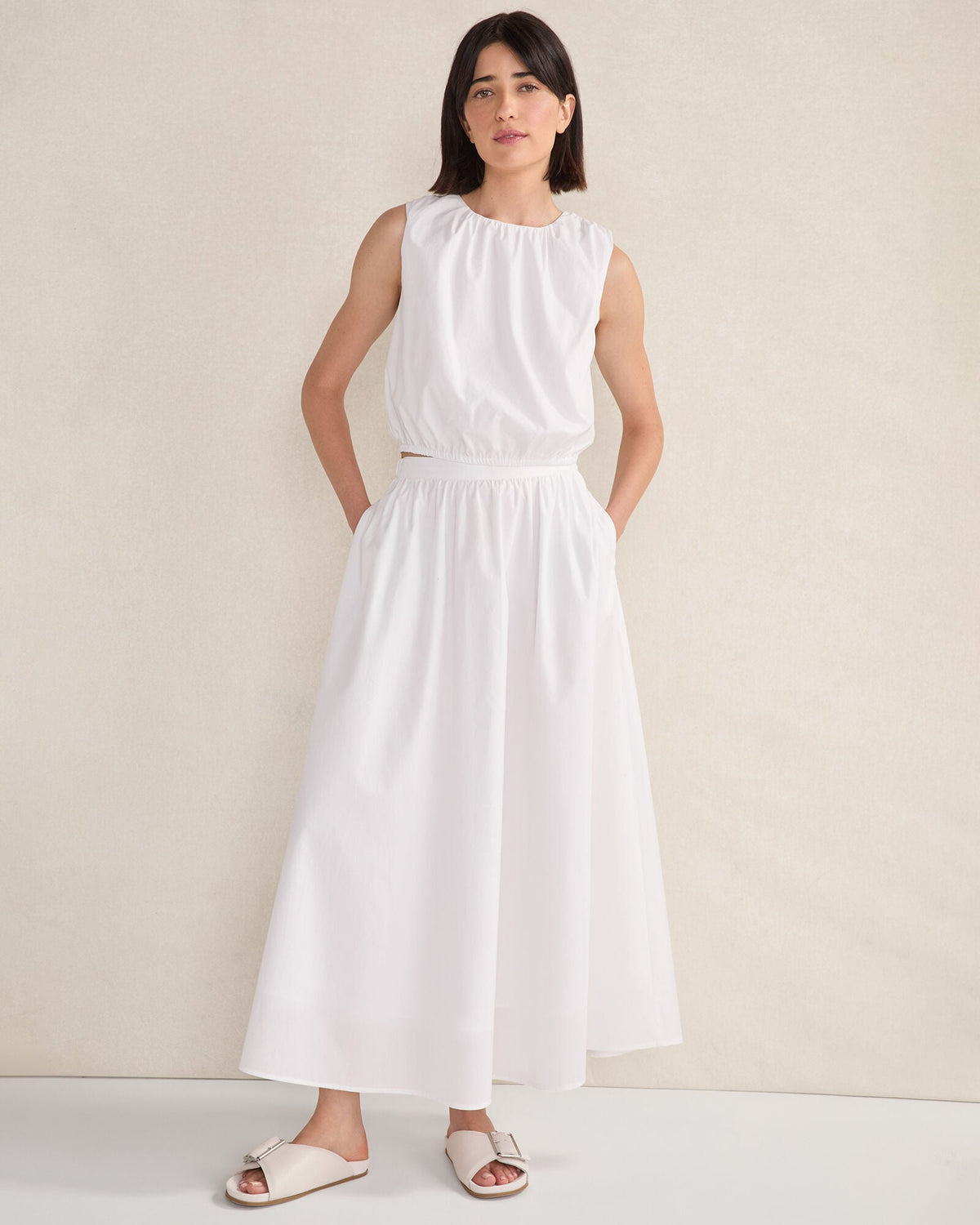 ORGANIC COTTON POPLIN MAXI SKIRT | Talbots