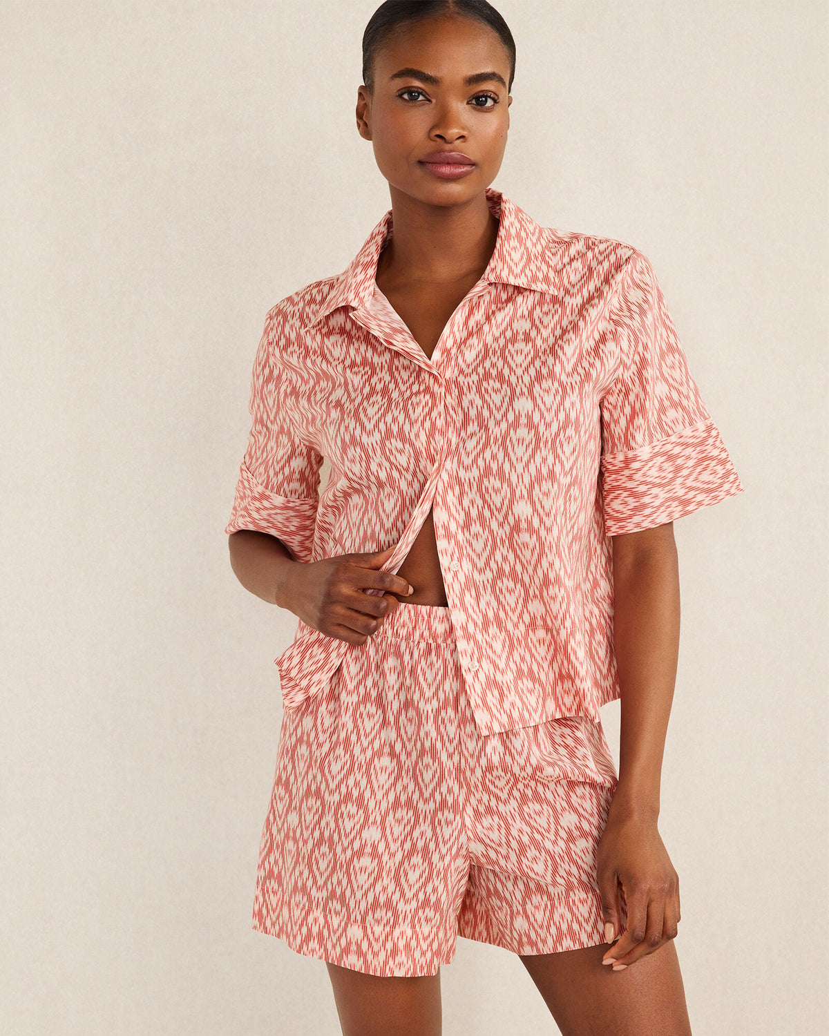 ORGANIC COTTON POPLIN IKAT SLEEP SET | Talbots
