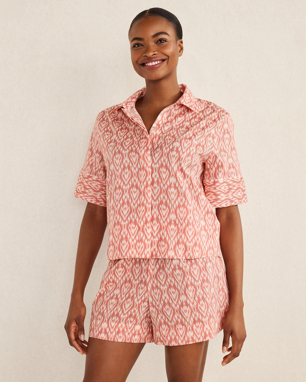 ORGANIC COTTON POPLIN IKAT SLEEP SET | Talbots