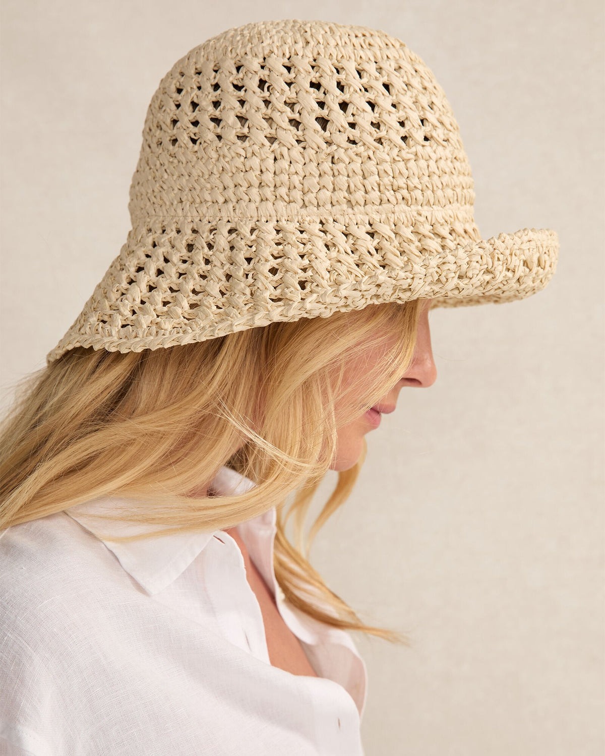 RAFFIA CROCHET BUCKET HAT | Talbots