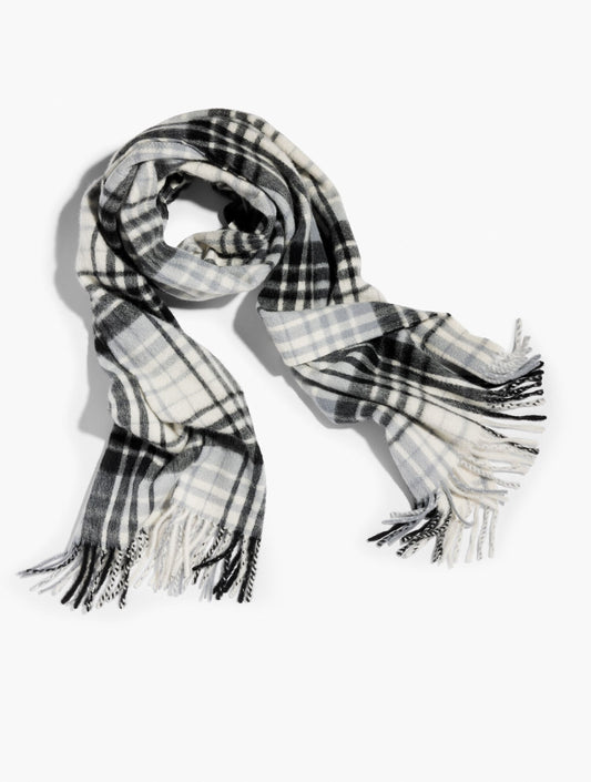 CASHMERE WATERWEAVE SCARF - SERENE PLAID | Talbots