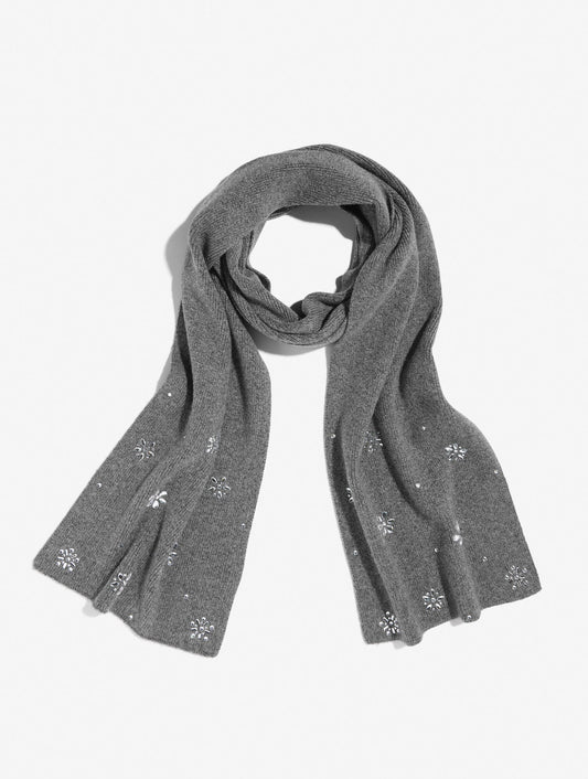 SNOWFLAKE EMBELLISHED SOFT KNIT SCARF | Talbots