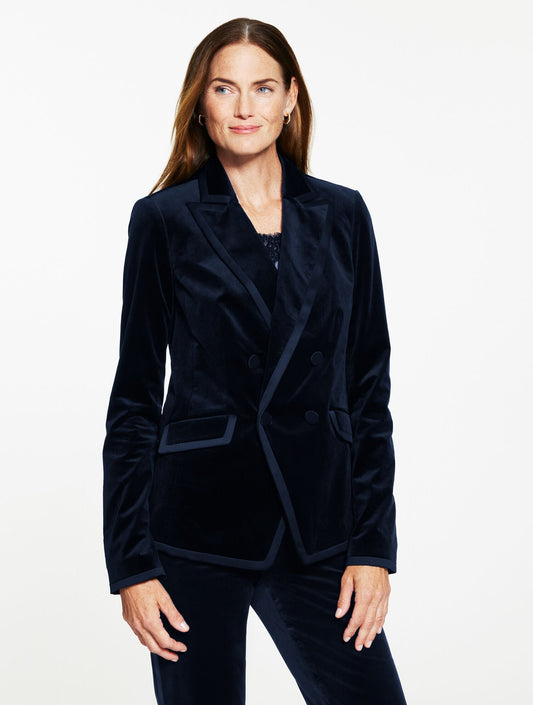 TIPPED VELVETEEN BLAZER | Talbots