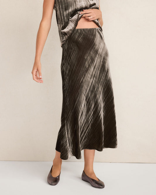 TEXTURED VELVET MAXI SKIRT | Talbots