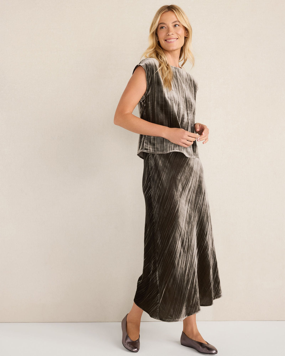TEXTURED VELVET MAXI SKIRT | Talbots