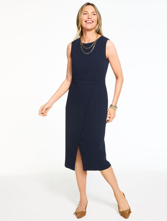POLISHED CREPE SHEATH DRESS | Talbots