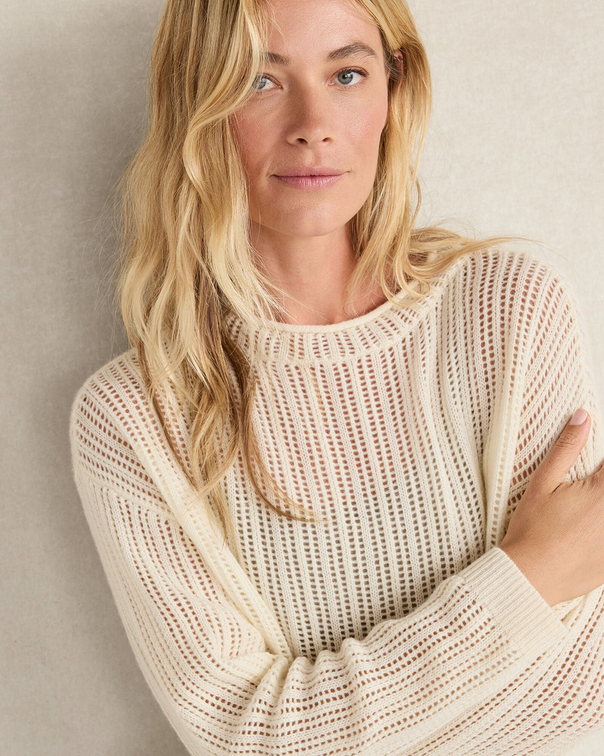 WOOL AND CASHMERE POINTELLE ROLL NECK SWEATER | Talbots